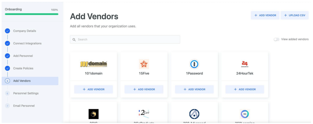 Secureframe vendors