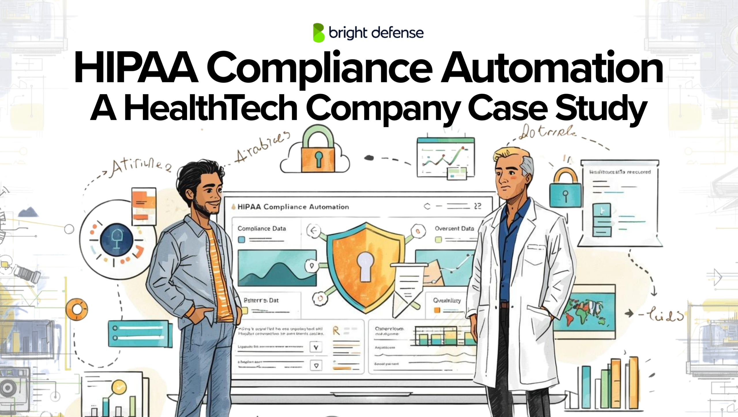 HealthTech team reviewing automated HIPAA compliance dashboards