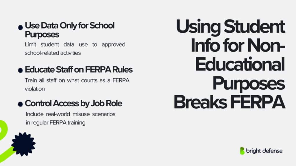 FERPA Violation Example - Using Student Info for Non Educational Purposes