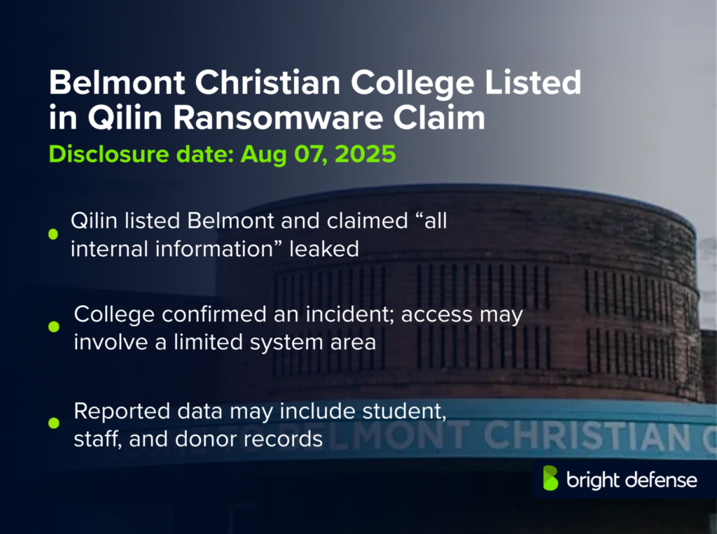 Belmont Christian College Breach