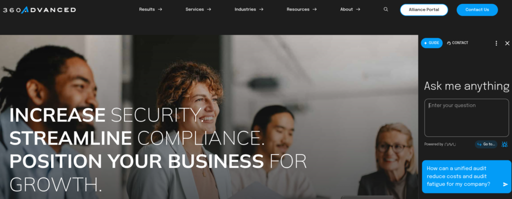 360 Advanced homepage