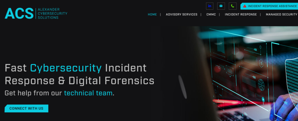 Alexander Cybersecurity Solutions (ACS) homepage