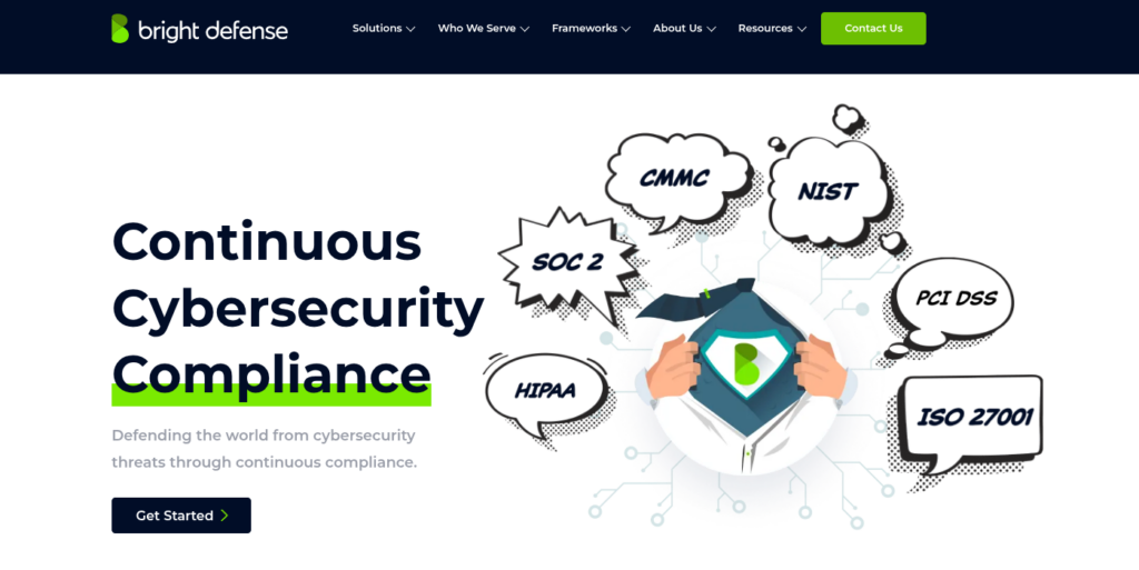 Bright Defense homepage