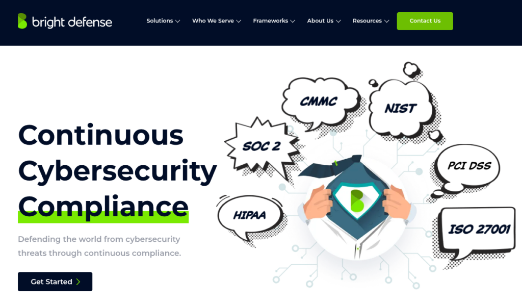 Bright Defense homepage