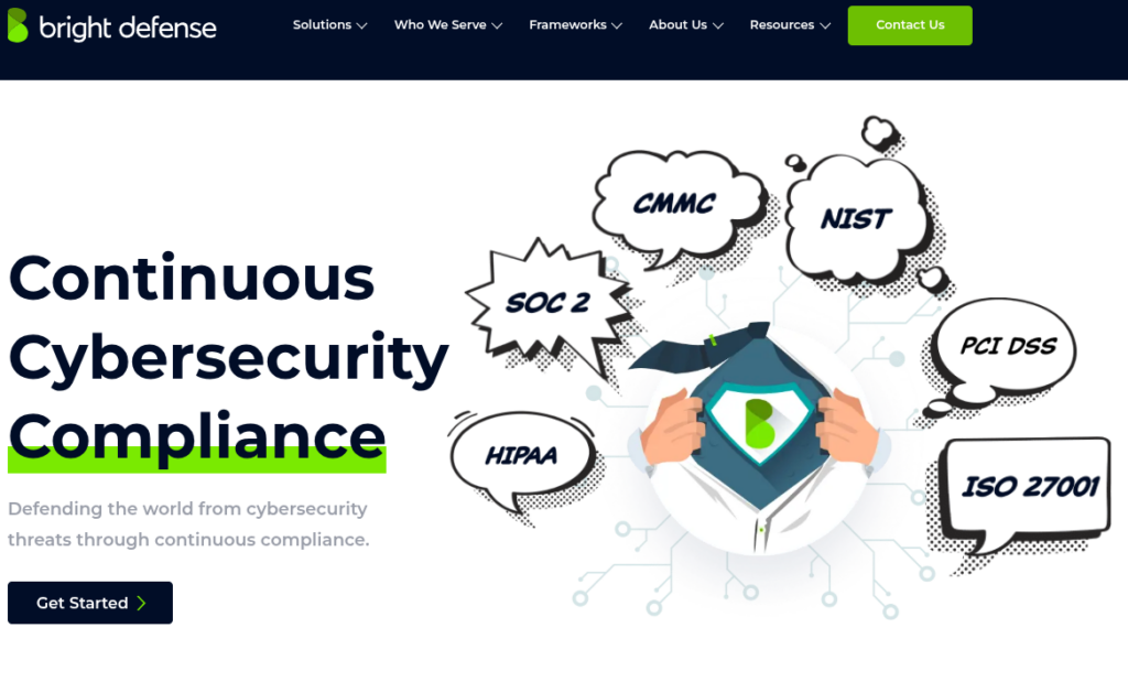 Bright Defense homepage