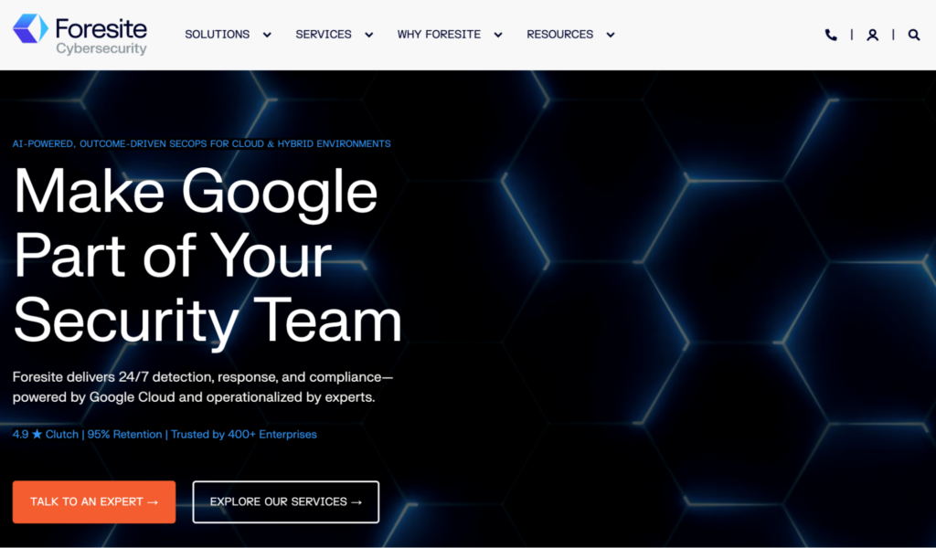 Foresite Cybersecurity homepage
