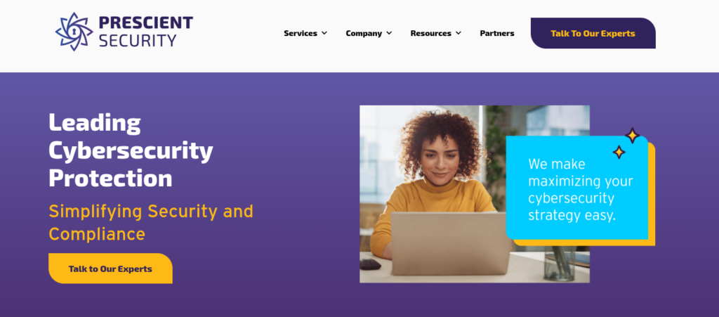 Prescient Security & Assurance homepage