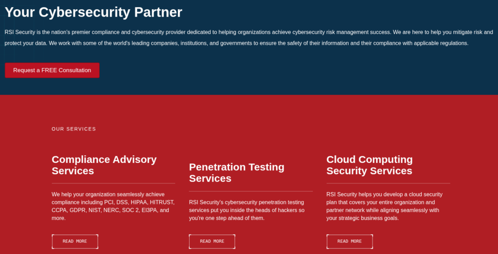 RSI Security homepage