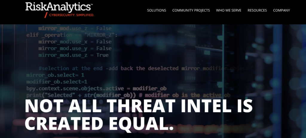 RiskAnalytics homepage