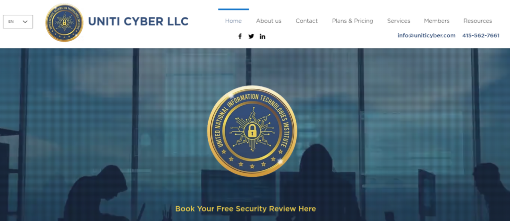 UNITI Cyber Solutions homepage