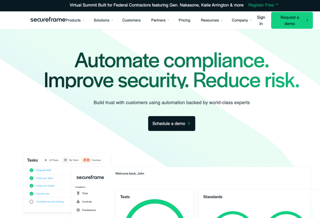 Secureframe Homepage