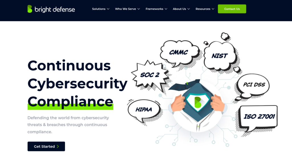 Penetration Testing Company Bright Defense Homepage