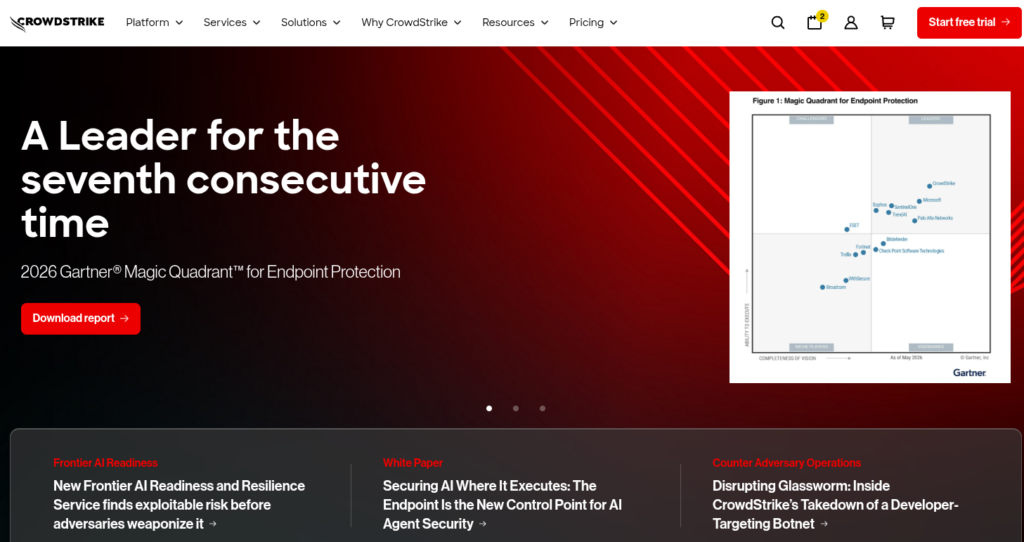 Penetration Testing Company CrowdStrike Homepage