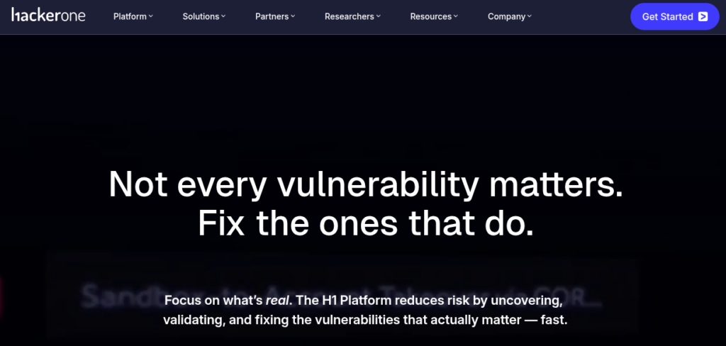 Penetration Testing Company HackerOne Homepage