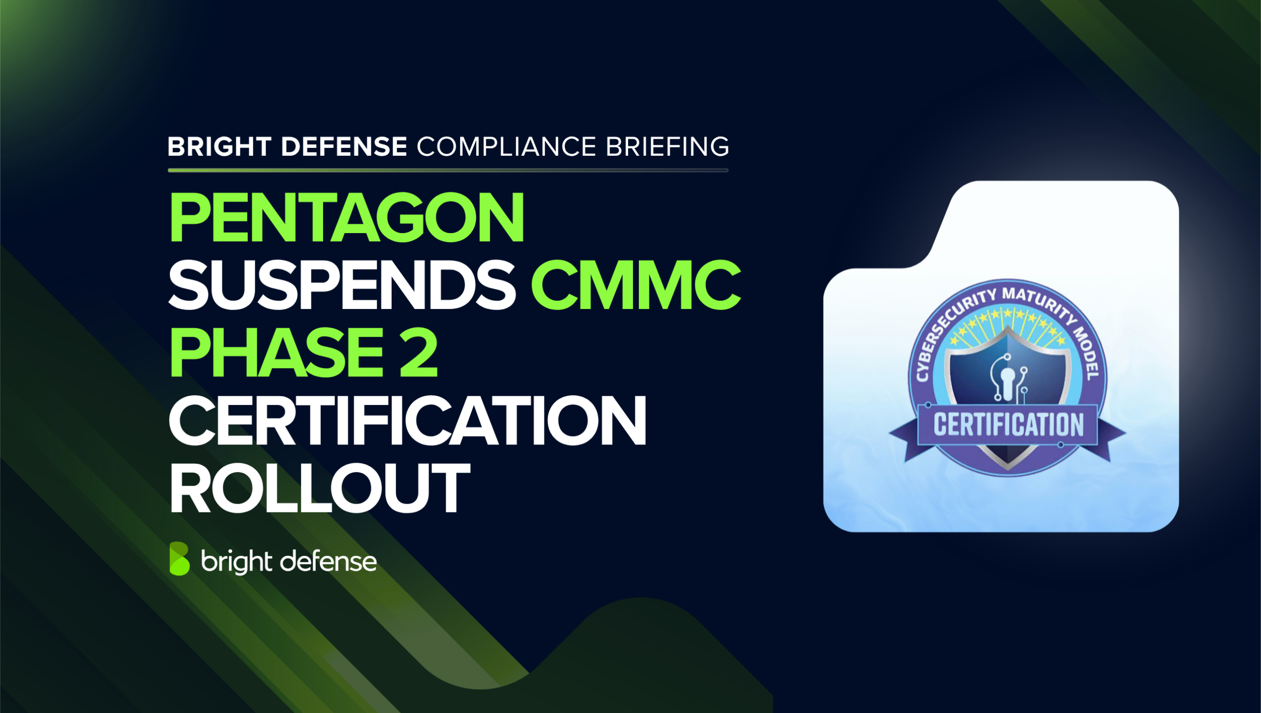 CMMC Phase II Suspended