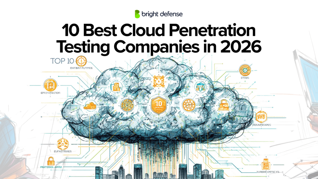 Featured image for the 10 Best Cloud Penetration Testing Companies in 2026, showing a cloud security illustration with cybersecurity icons.