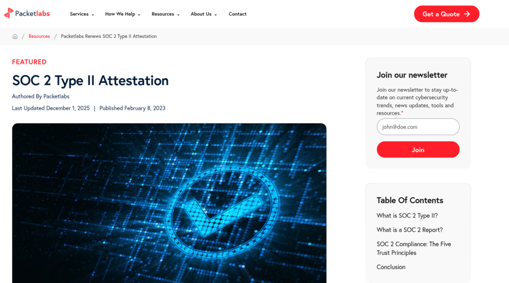 Packetlabs SOC 2 Penetration Testing